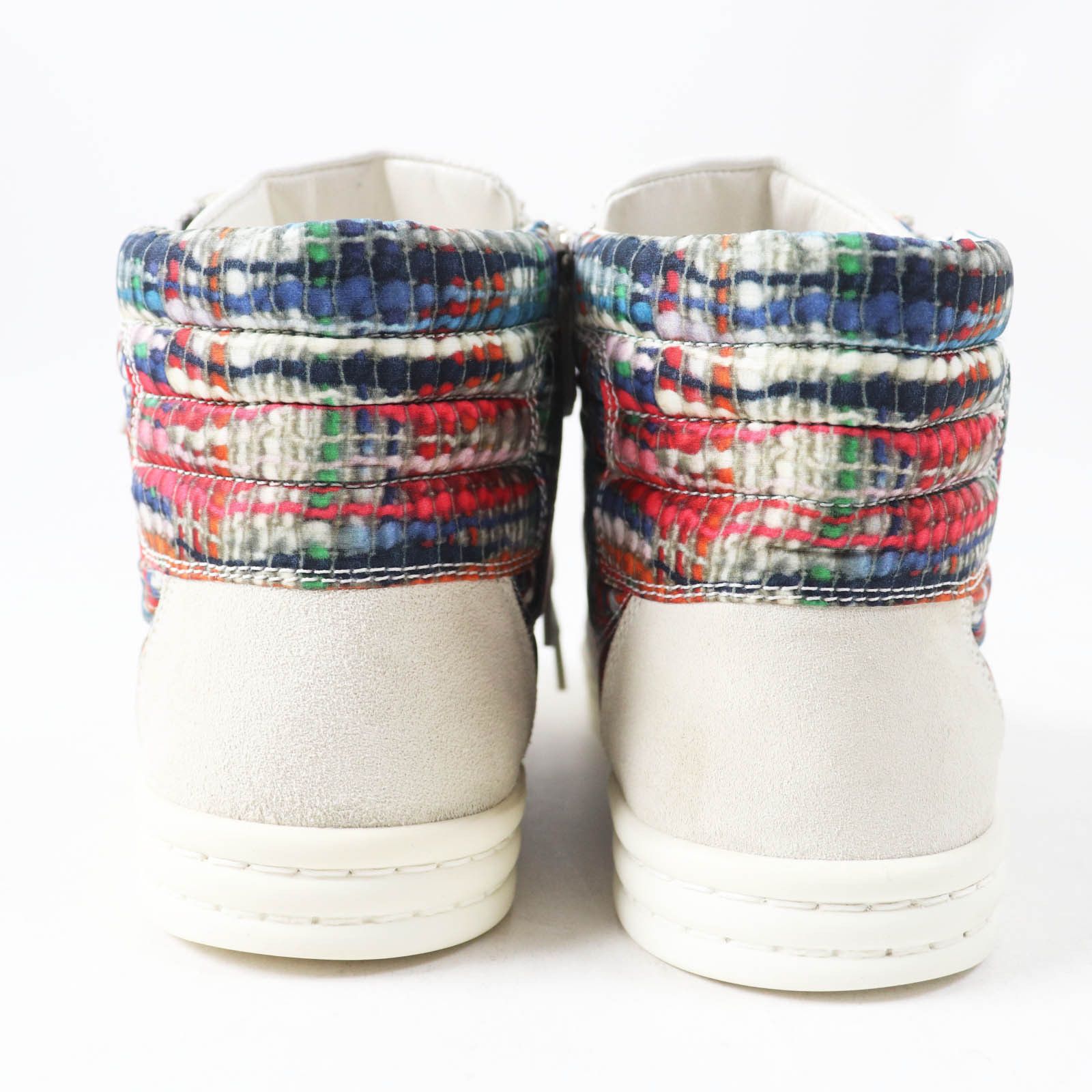 Chanel Chanel Chanel G29918 F Pearl COCO Mark Check Pattern Print Suede leather High cut sneakers Suede Shoes G29918 Size ONE SIZE - 3 Thumbnail