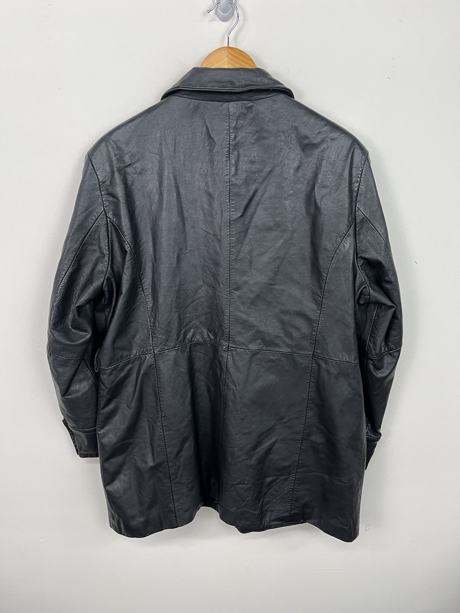 Vintage × Wilsons Leather VIntage 90s Leather Jacket Kathy Ireland Leather Snap Duster Size L Size US L / EU 52-54 / 3 - 3 Thumbnail