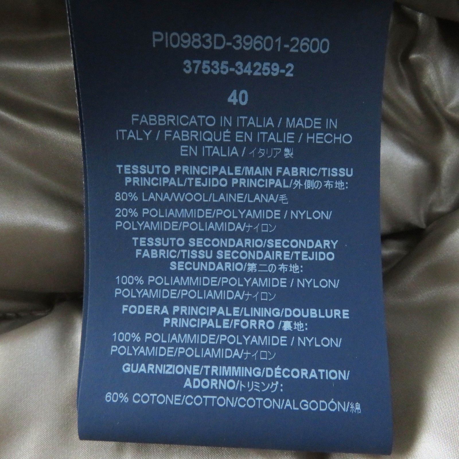 Other Other Herno PI0983D Wool Nylon Down Coat Others Outerwear PI0983D DUTY FREE for USA Size ONE SIZE - 10 Thumbnail
