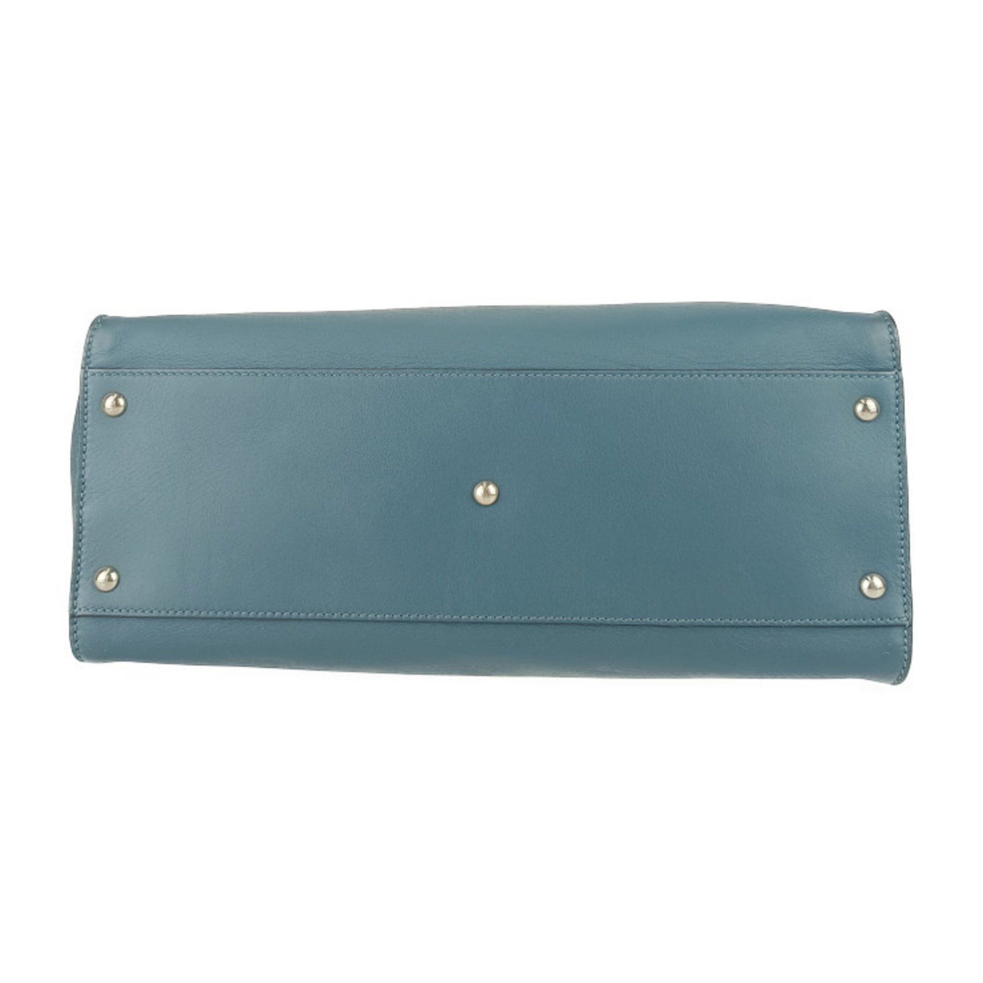 Fendi FENDI Tote Bag Peekaboo Large 8BN210 Blue Leather Women's Shoulder Turn Lock Size ONE SIZE - 4 Thumbnail