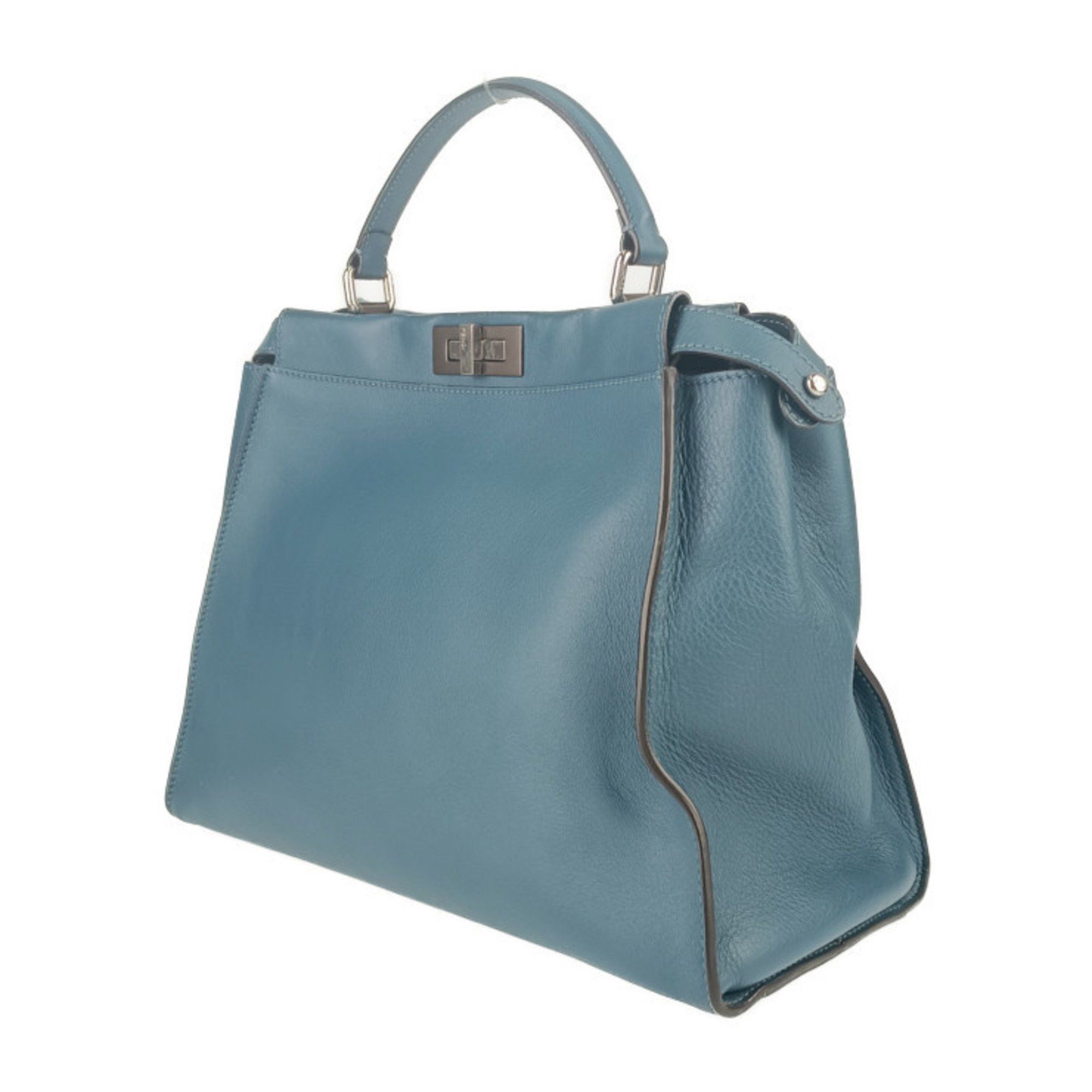 Fendi FENDI Tote Bag Peekaboo Large 8BN210 Blue Leather Women's Shoulder Turn Lock Size ONE SIZE - 2 Thumbnail
