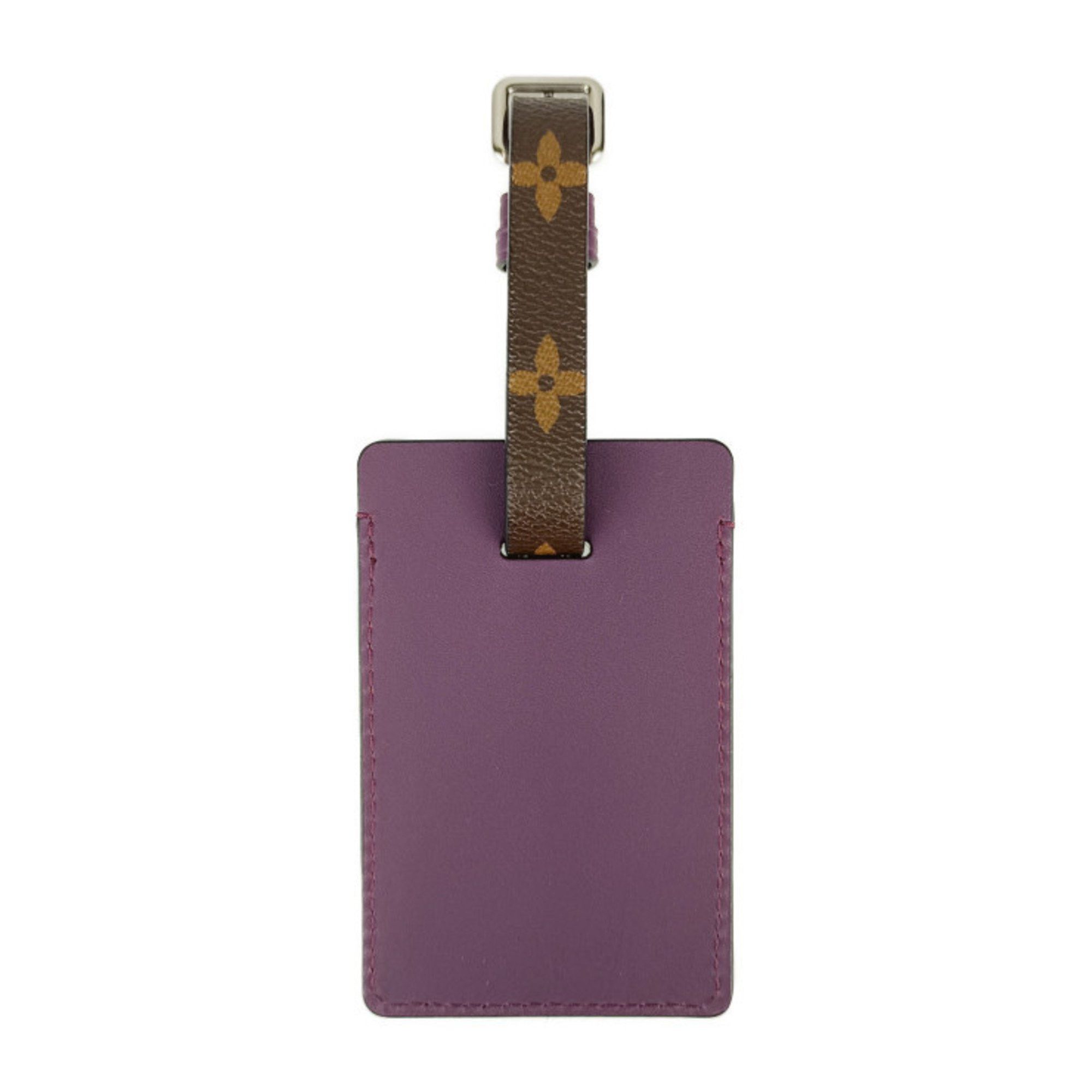 Louis Vuitton Louis Vuitton Name Tag Porto Address Ketch - Brown Purple Monogram Canvas Leather Men's Women's Size ONE SIZE - 3 Thumbnail