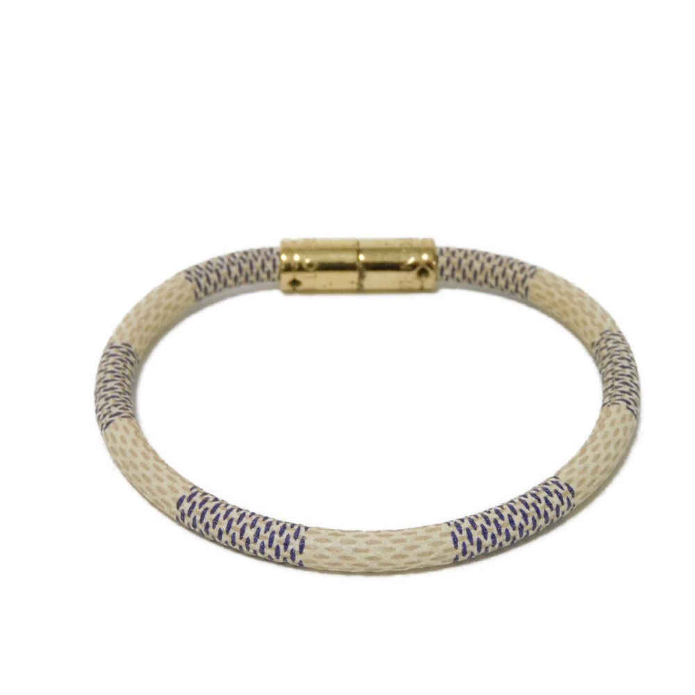 Louis Vuitton Louis Vuitton Louis Vuitton Keep It Damier Azur Bracelet Canvas Bracelet M6607D Size ONE SIZE - 3 Thumbnail