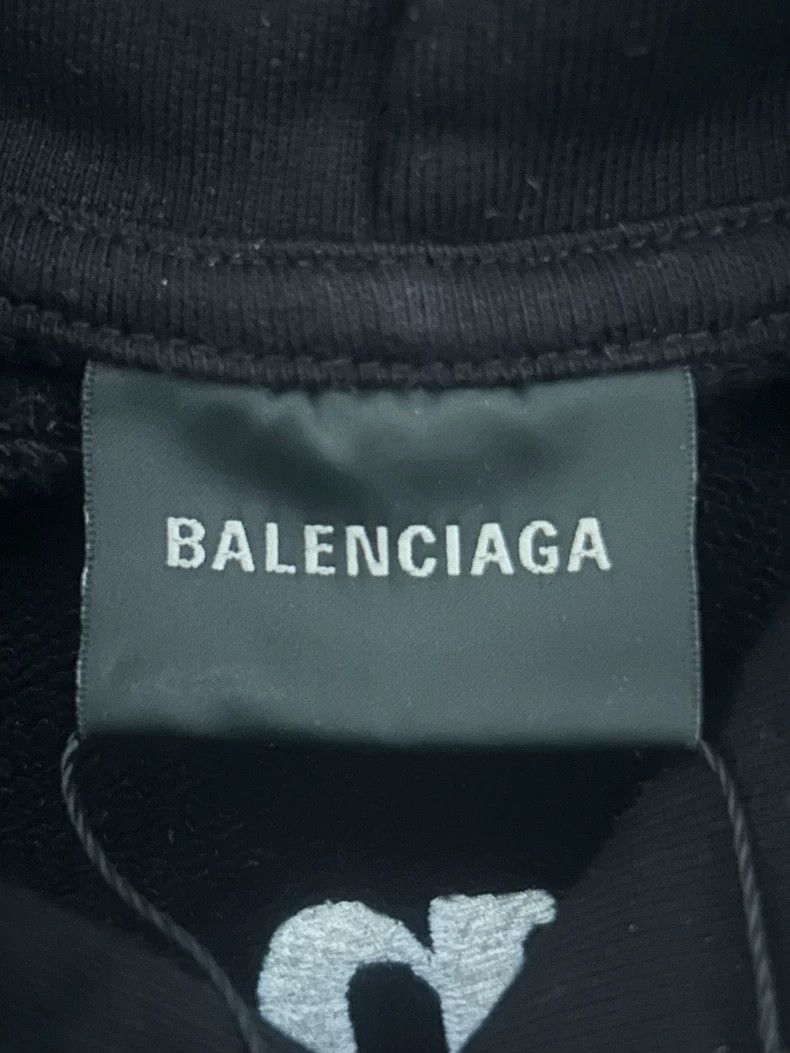 Balenciaga Balenciaga Black Hooded Sweatshirt with Logo- DMC Size US M / EU 48-50 / 2 - 3 Thumbnail