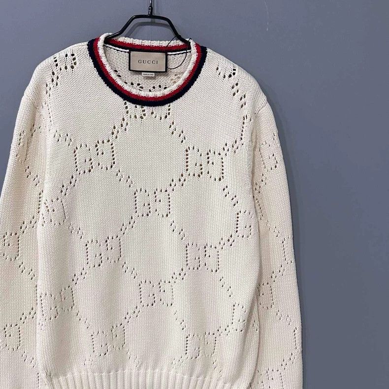 Gucci Gucci Knit Sweater with Hollow Pattern- DMC Size US L / EU 52-54 / 3 - 2 Thumbnail