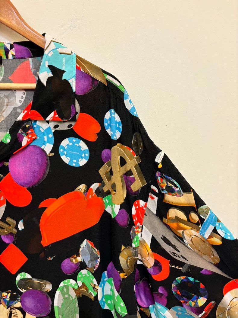 Balenciaga Balenciaga Casino Shirt with Colorful Print- DMC Size US M / EU 48-50 / 2 - 3 Thumbnail
