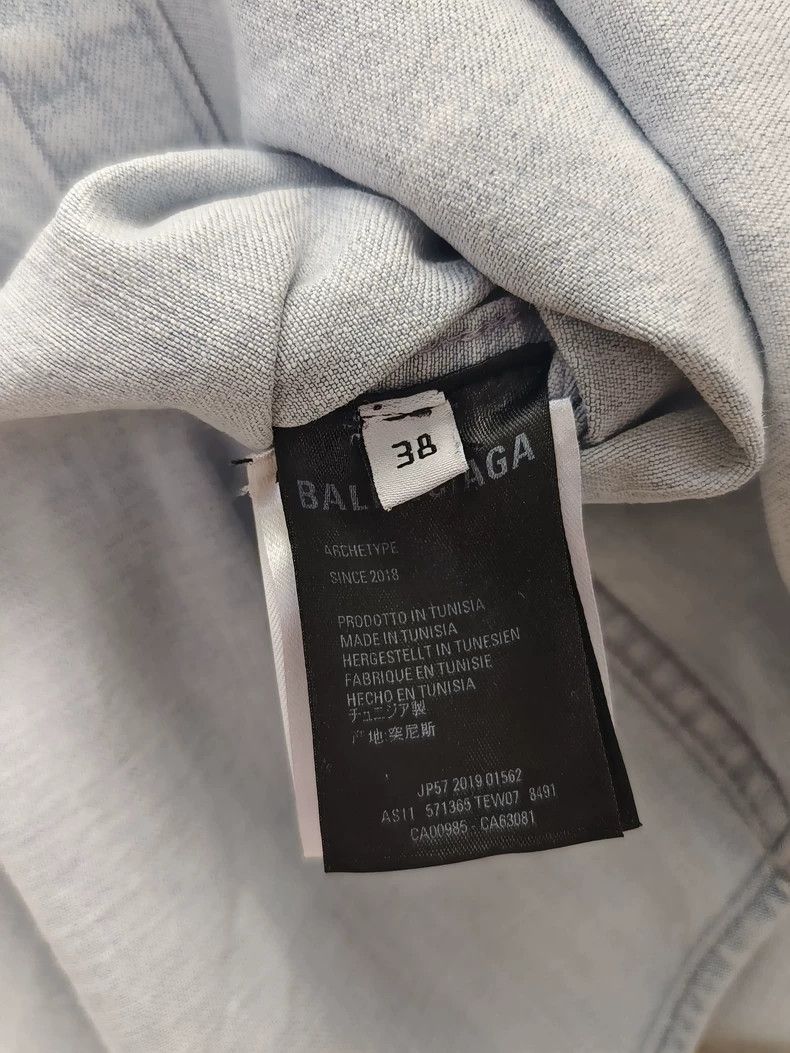 Balenciaga Logo Denim Shirt Jacket Size 38- DMC