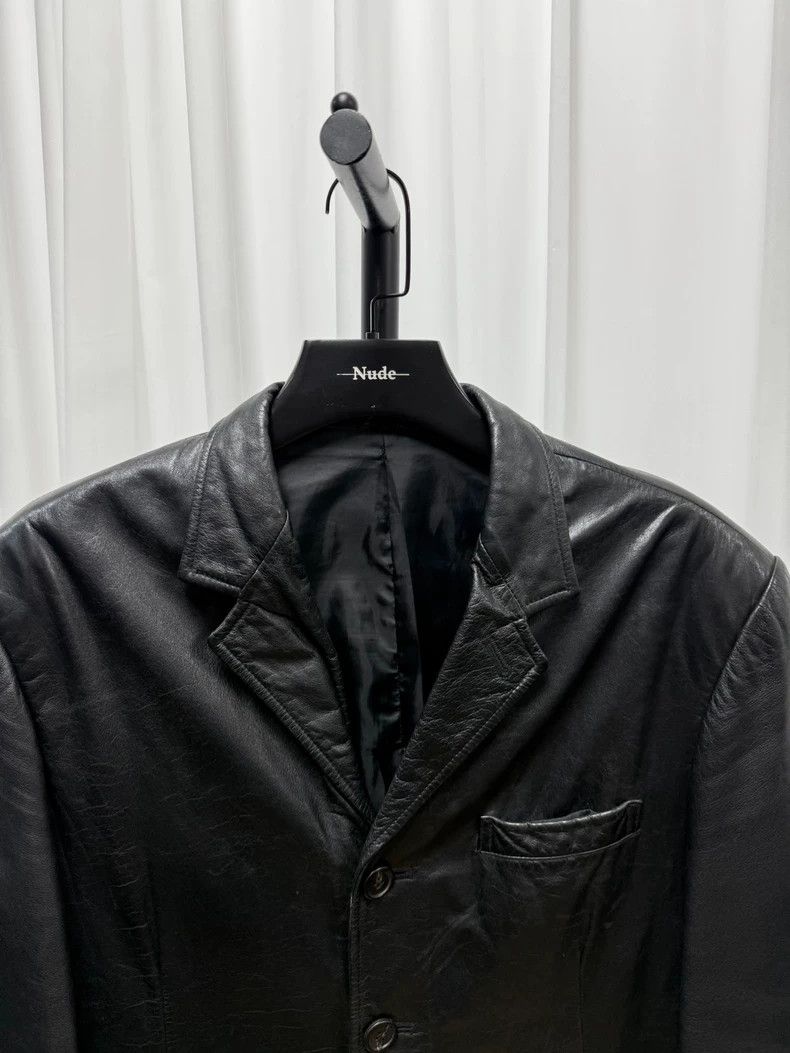 Yohji Yamamoto Yohji Yamamoto Leather Oversized Jacket for Men- DMC Size US L / EU 52-54 / 3 - 3 Thumbnail