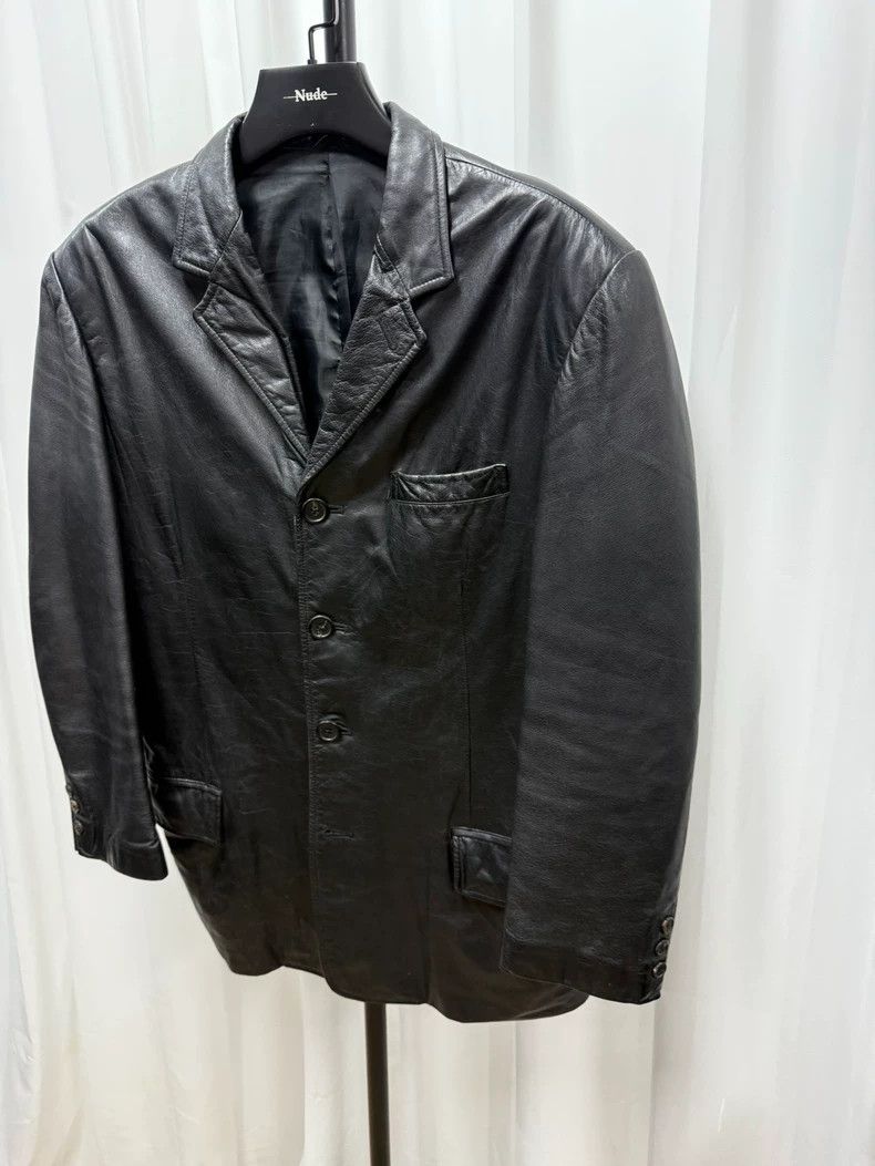 Yohji Yamamoto Yohji Yamamoto Leather Oversized Jacket for Men- DMC Size US L / EU 52-54 / 3 - 2 Thumbnail