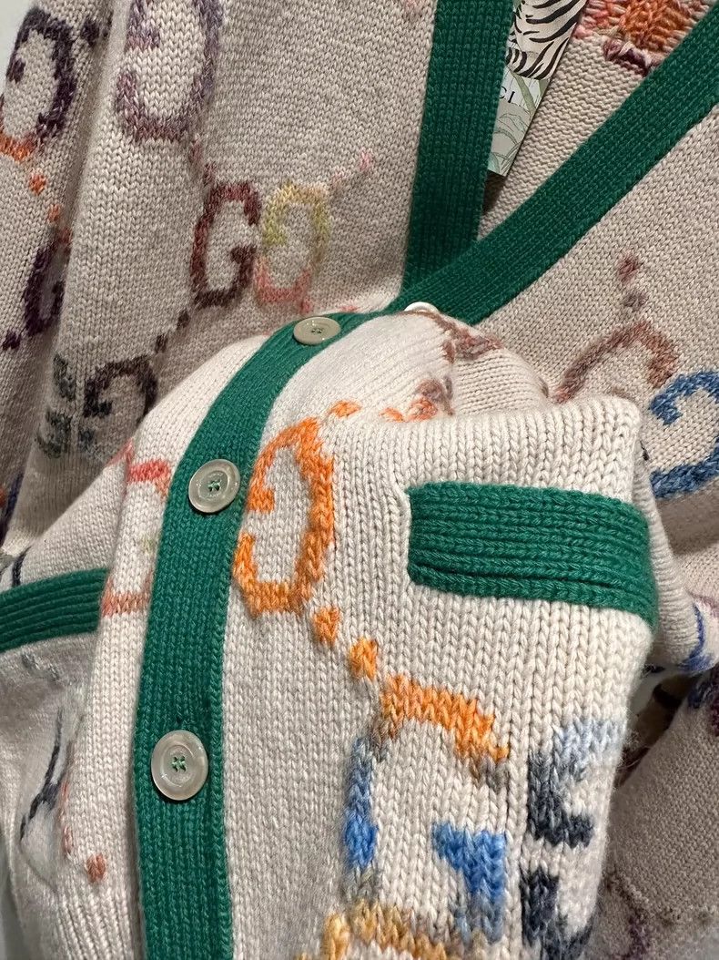 Gucci Gucci Wool Cardigan with Embroidery and Tags- DMC Size US M / EU 48-50 / 2 - 3 Thumbnail