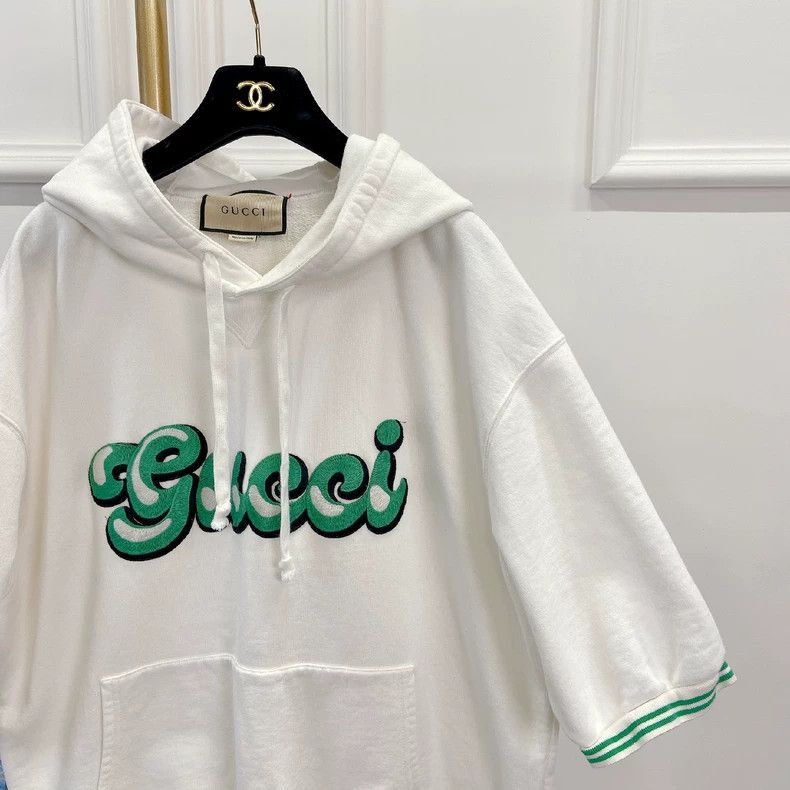 Gucci Gucci Hooded Sweatshirt with Green Logo- DMC Size US L / EU 52-54 / 3 - 3 Thumbnail