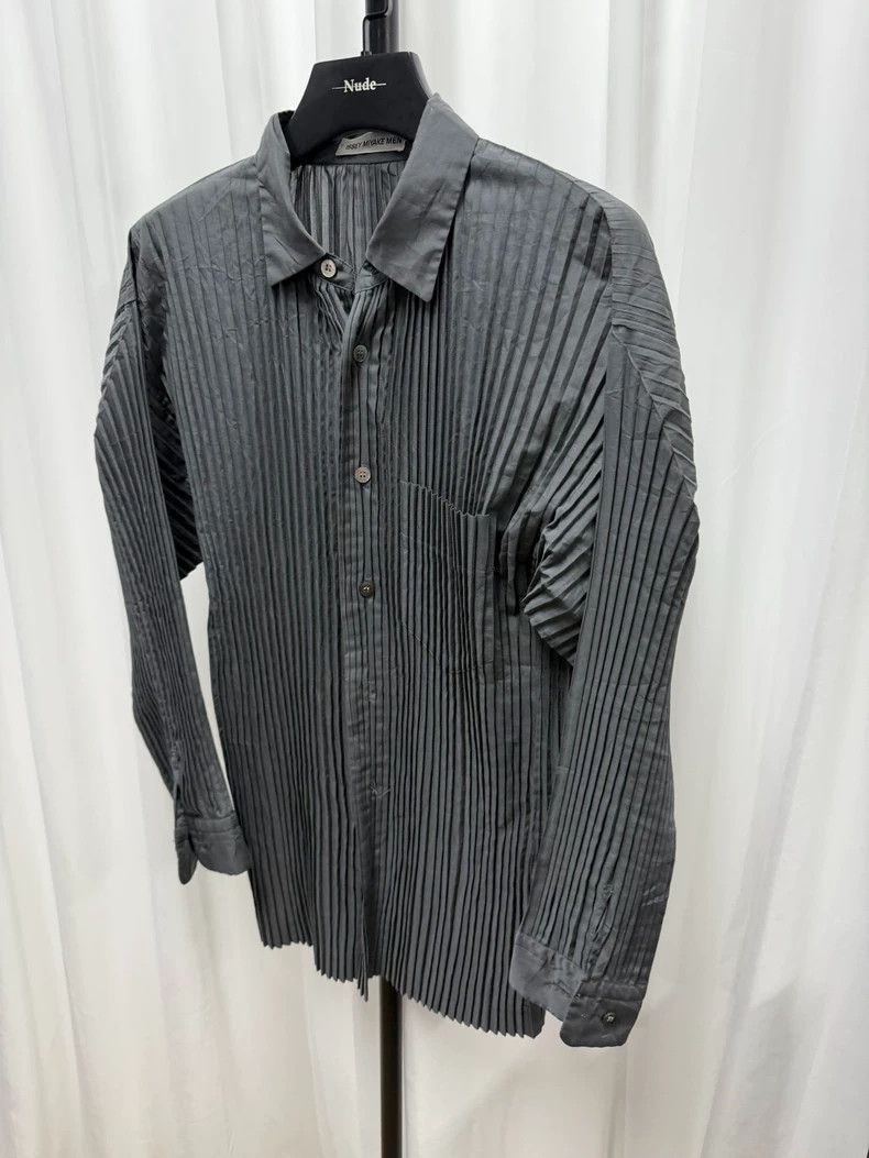Issey Miyake Issey Miyake Men Striped Pleated Shirt- DMC Size US M / EU 48-50 / 2 - 2 Thumbnail