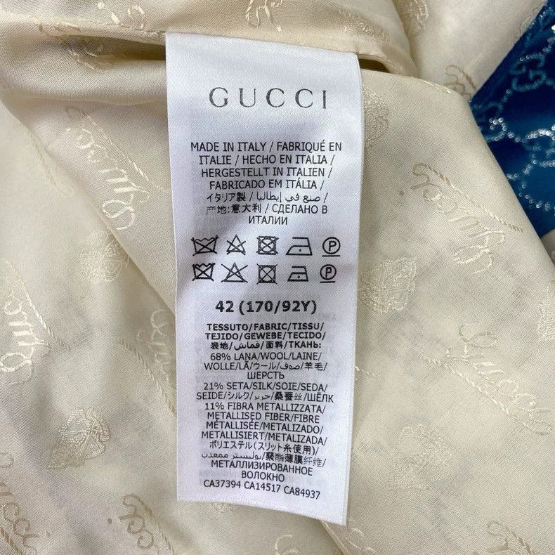 Gucci Gucci Blue Patterned Button-Up Coat- DMC Size US L / EU 52-54 / 3 - 8 Thumbnail