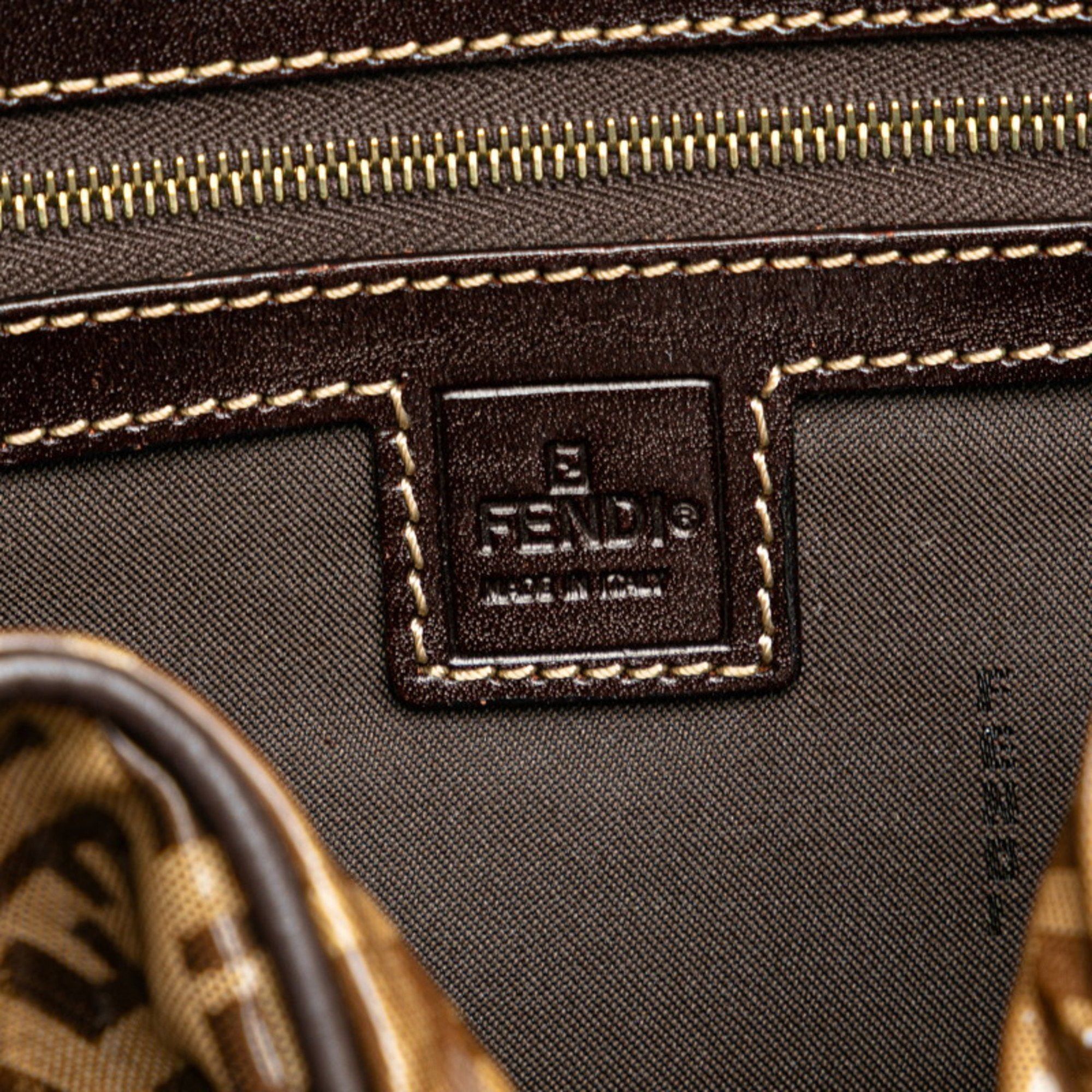 Fendi FENDI Zucchino Handbag 16427 Brown Patent Canvas Women's Size ONE SIZE - 9 Thumbnail