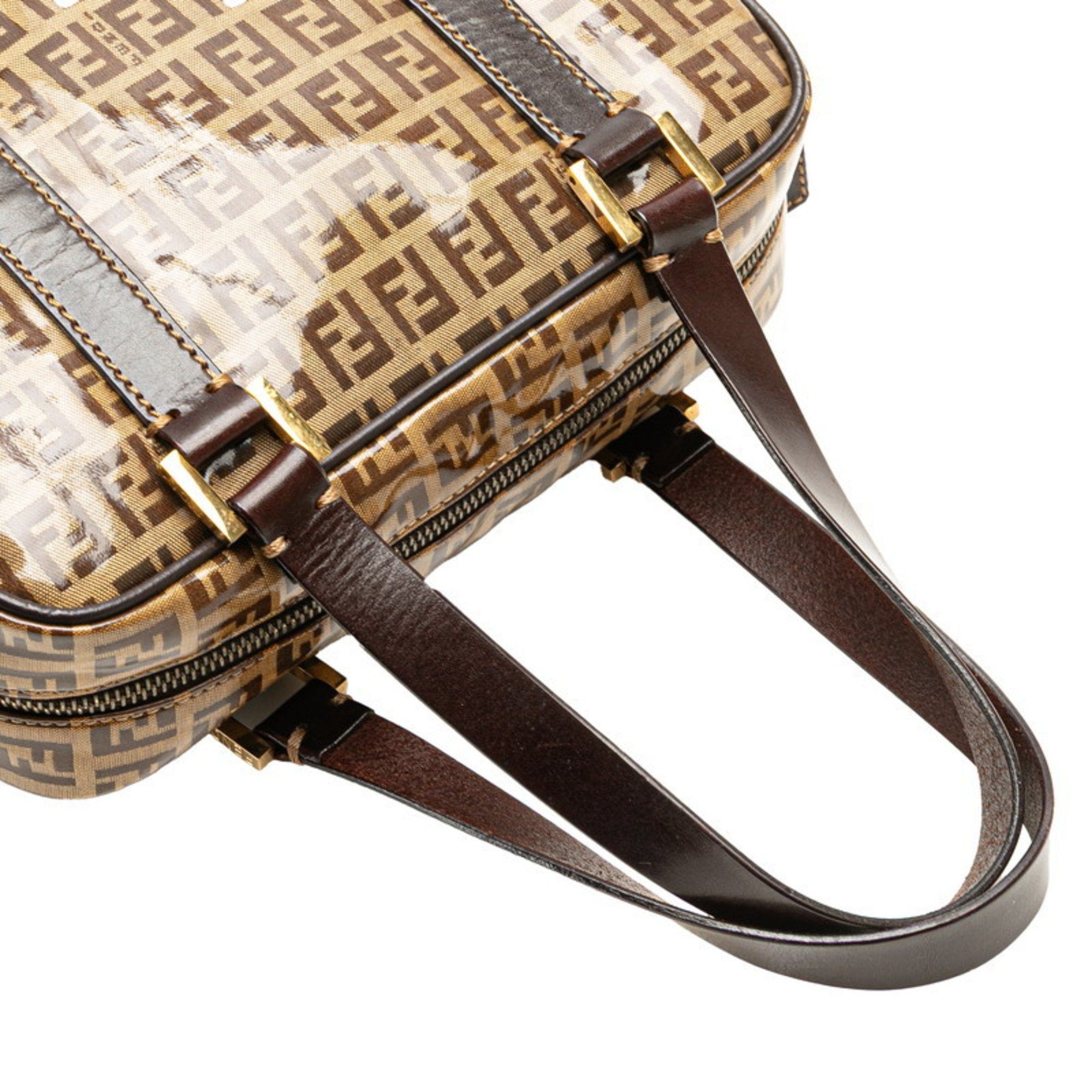 Fendi FENDI Zucchino Handbag 16427 Brown Patent Canvas Women's Size ONE SIZE - 4 Thumbnail
