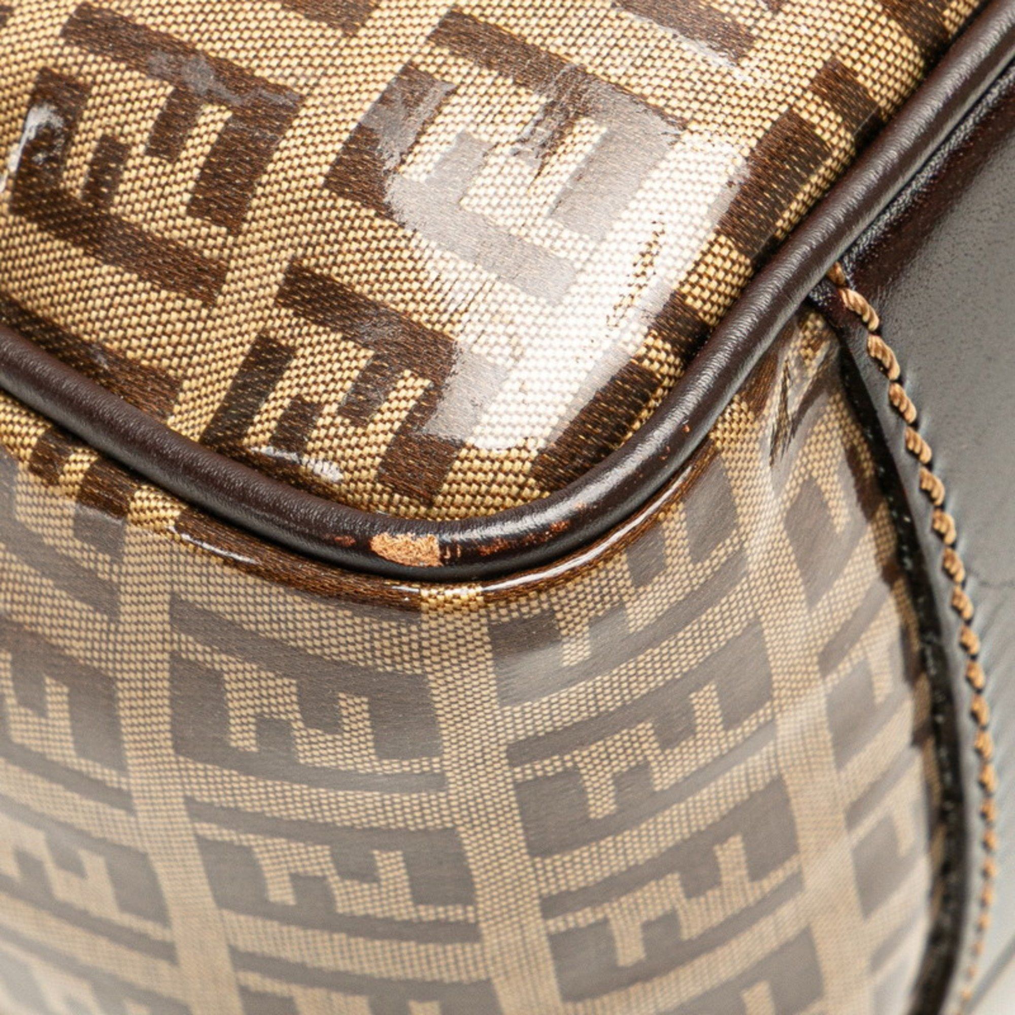 Fendi FENDI Zucchino Handbag 16427 Brown Patent Canvas Women's Size ONE SIZE - 5 Thumbnail