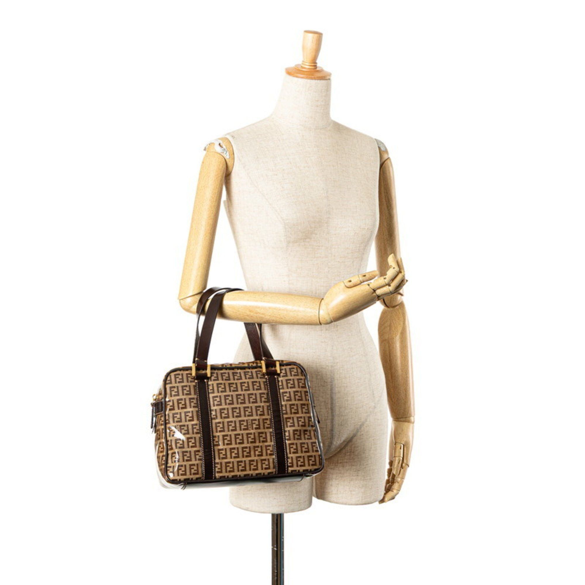 Fendi FENDI Zucchino Handbag 16427 Brown Patent Canvas Women's Size ONE SIZE - 11 Thumbnail
