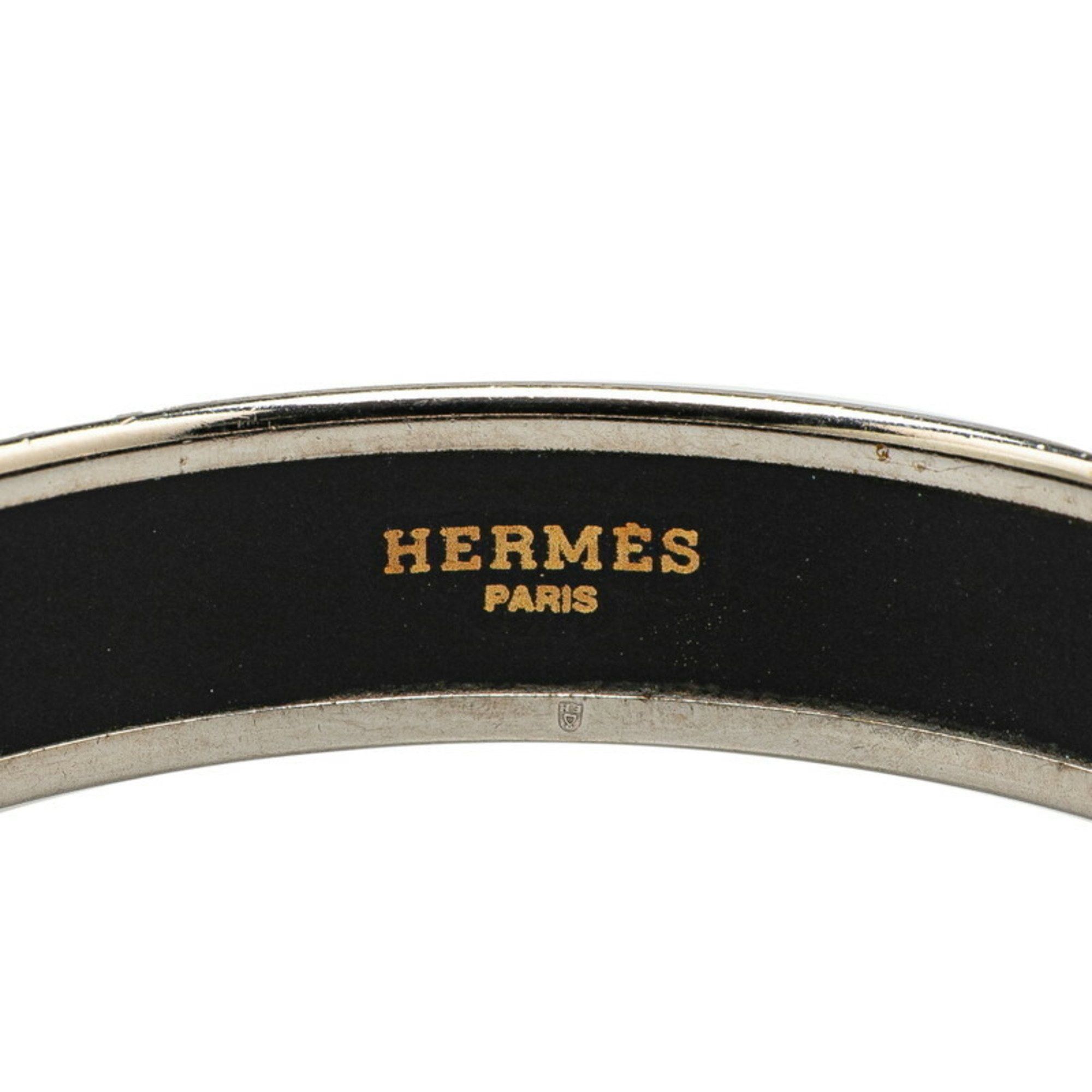 Hermes Hermes enamel bangle silver black metal women's HERMES Size ONE SIZE - 4 Thumbnail