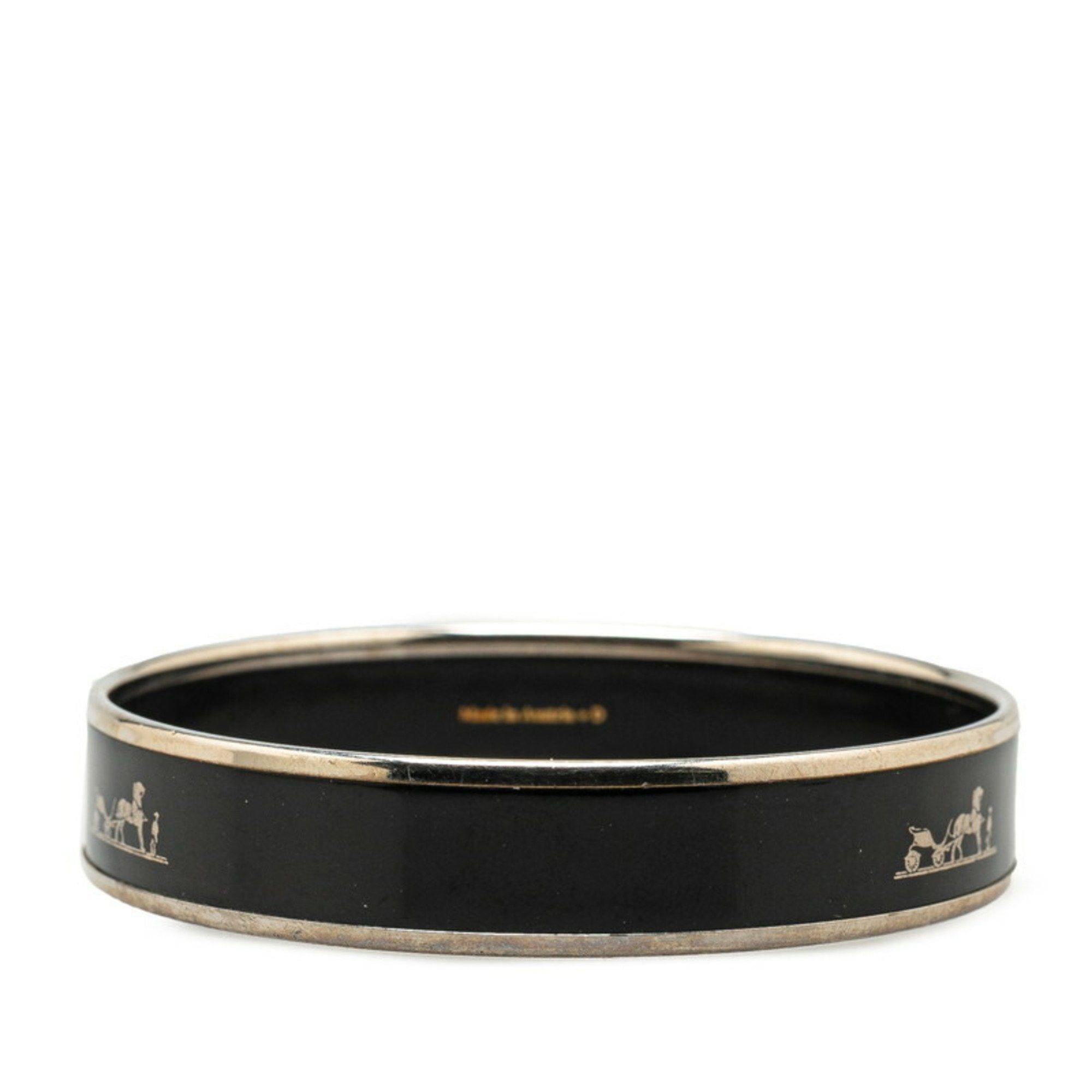 Hermes Hermes enamel bangle silver black metal women's HERMES Size ONE SIZE - 3 Thumbnail