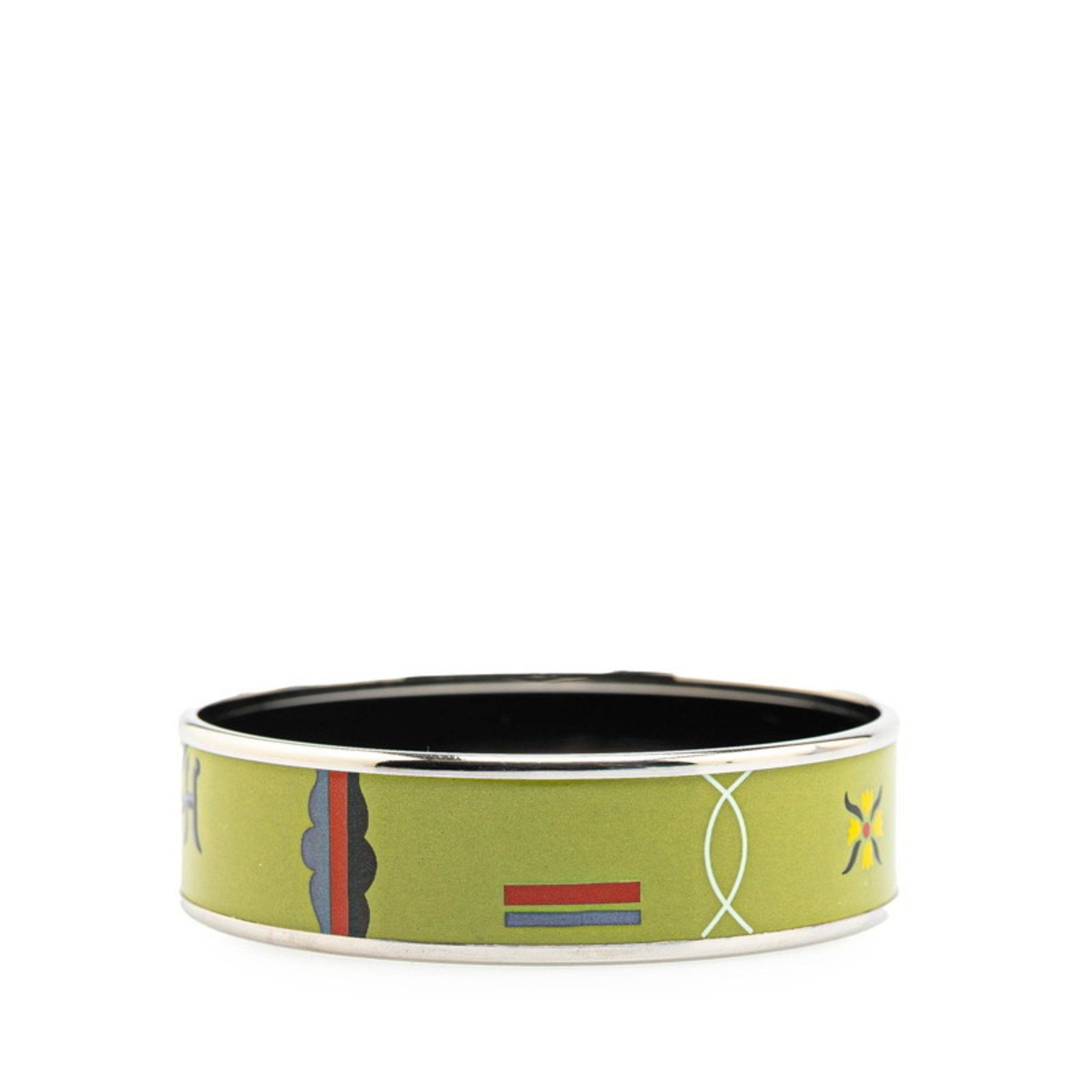 Hermes Hermes enamel bangle silver green multicolor metal women's HERMES Size ONE SIZE - 2 Thumbnail