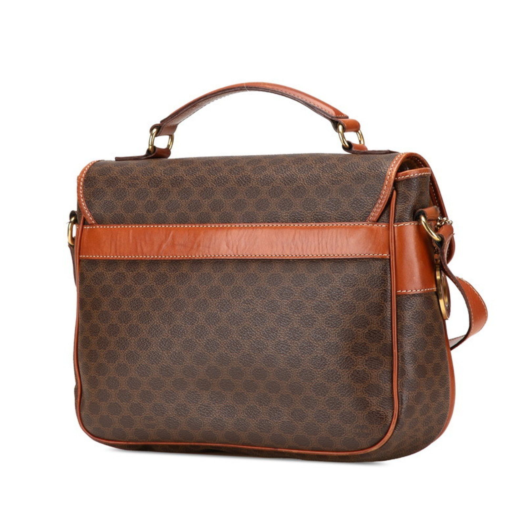 Celine Celine Macadam Handbag Shoulder Bag Brown PVC Leather Women's CELINE Size ONE SIZE - 2 Thumbnail
