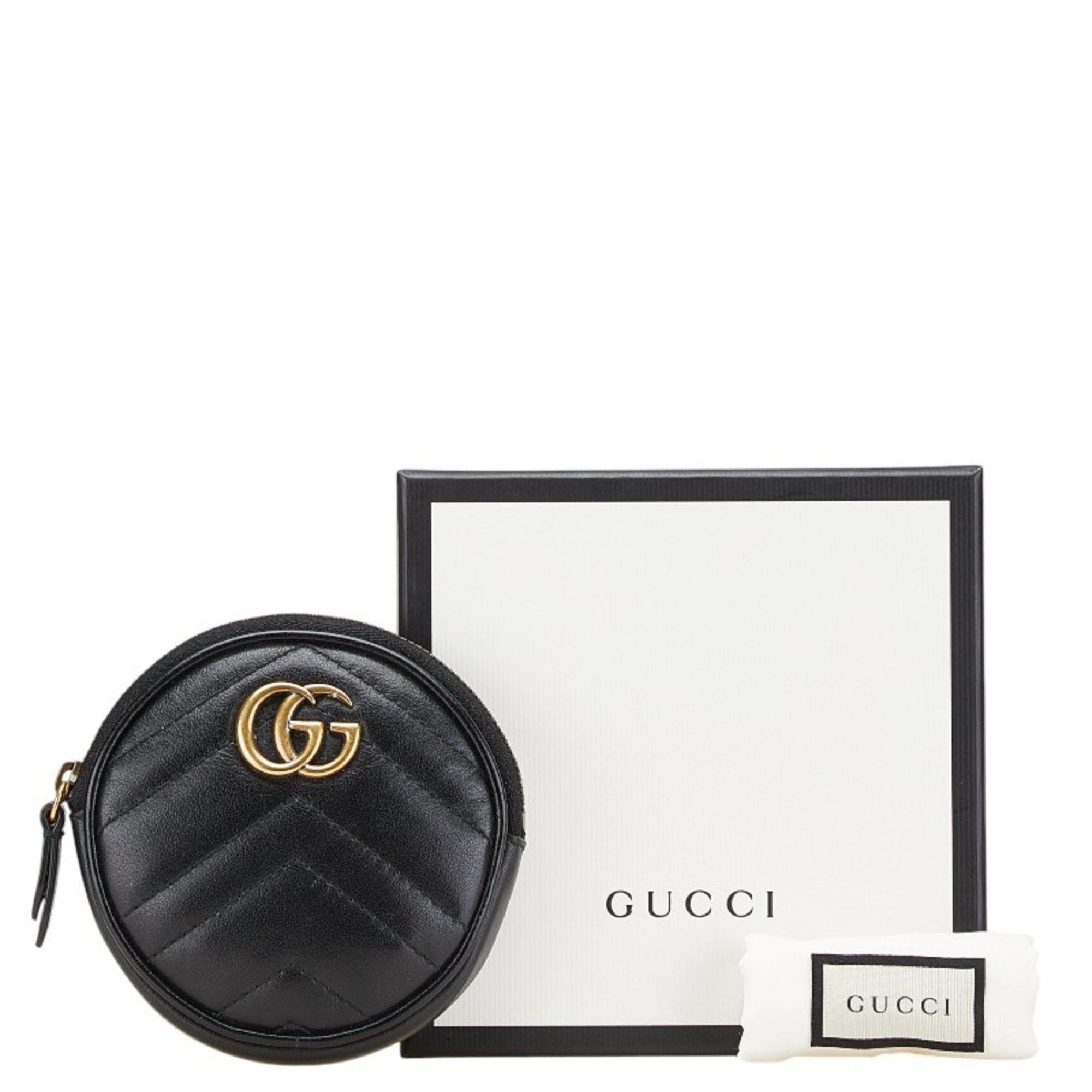 Gucci Gucci GG Marmont Heart Coin Case 575160 Black Leather Women's GUCCI Size ONE SIZE - 11 Thumbnail