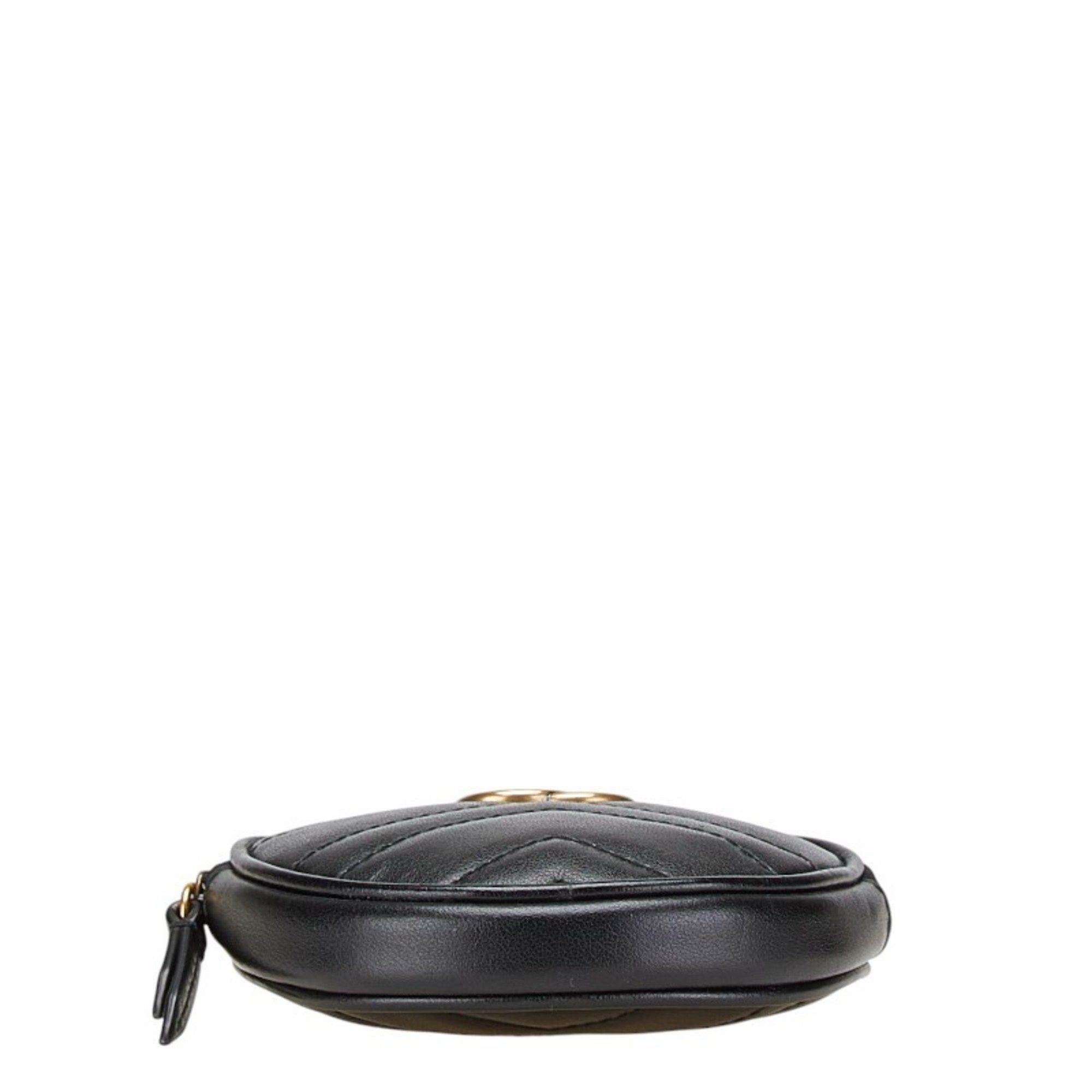 Gucci Gucci GG Marmont Heart Coin Case 575160 Black Leather Women's GUCCI Size ONE SIZE - 3 Thumbnail