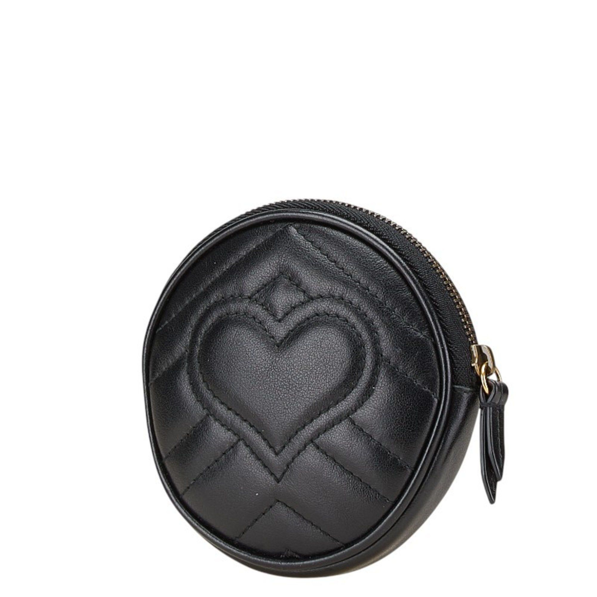 Gucci Gucci GG Marmont Heart Coin Case 575160 Black Leather Women's GUCCI Size ONE SIZE - 2 Thumbnail