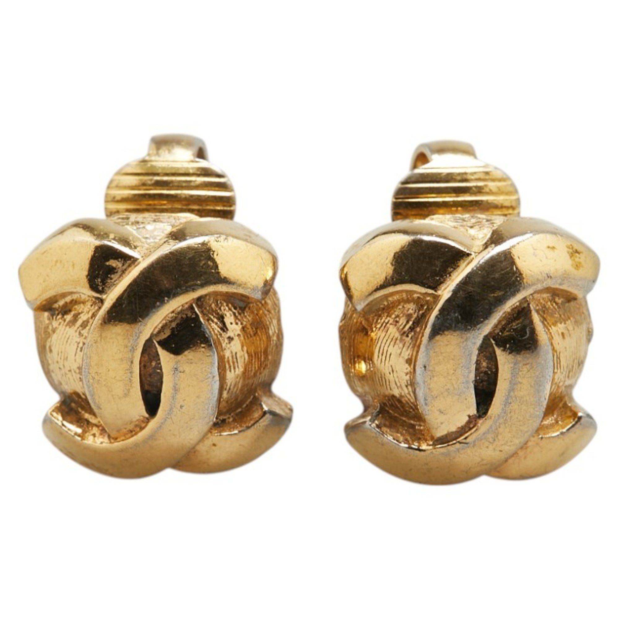 Chanel Chanel Coco Mark Earrings Gold Plated Women's CHANEL Size ONE SIZE - 2 Thumbnail