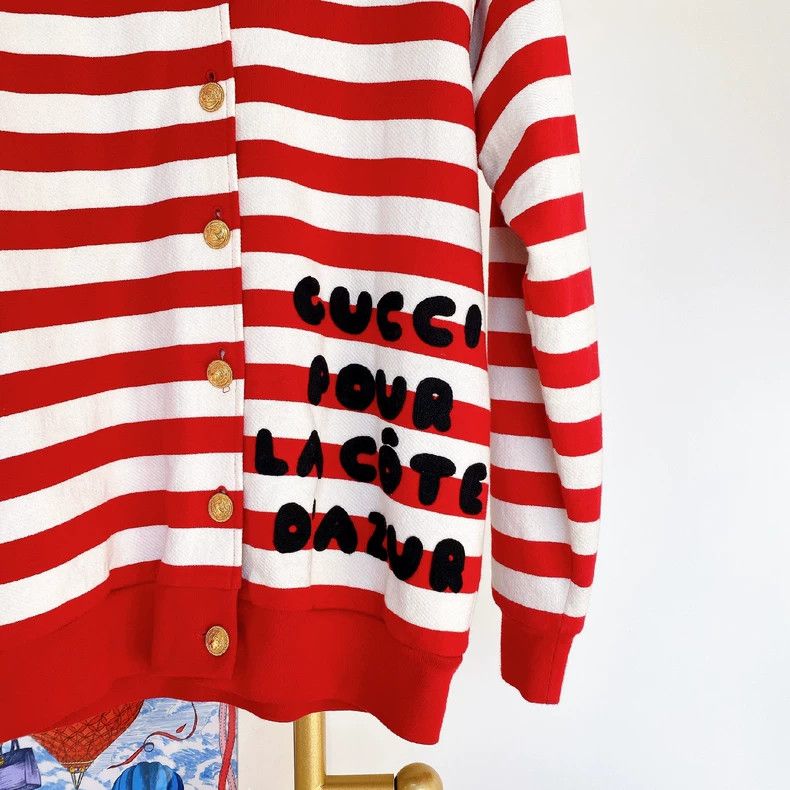 Gucci Gucci Striped Baseball Jacket in Red and White- DMC Size US XS / EU 42 / 0 - 5 Thumbnail