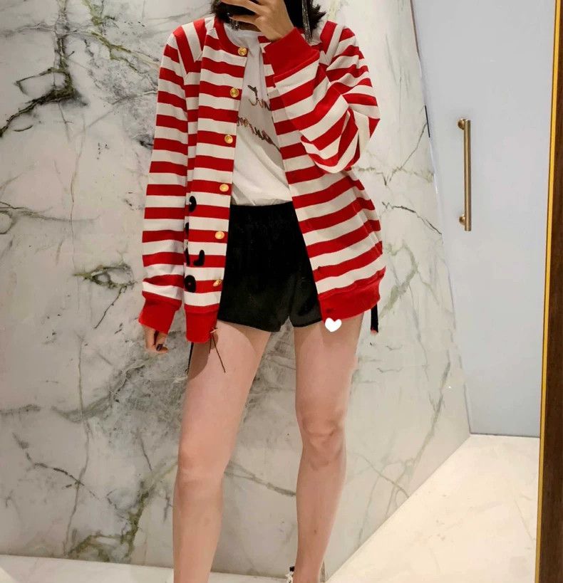 Gucci Gucci Striped Baseball Jacket in Red and White- DMC Size US XS / EU 42 / 0 - 2 Thumbnail