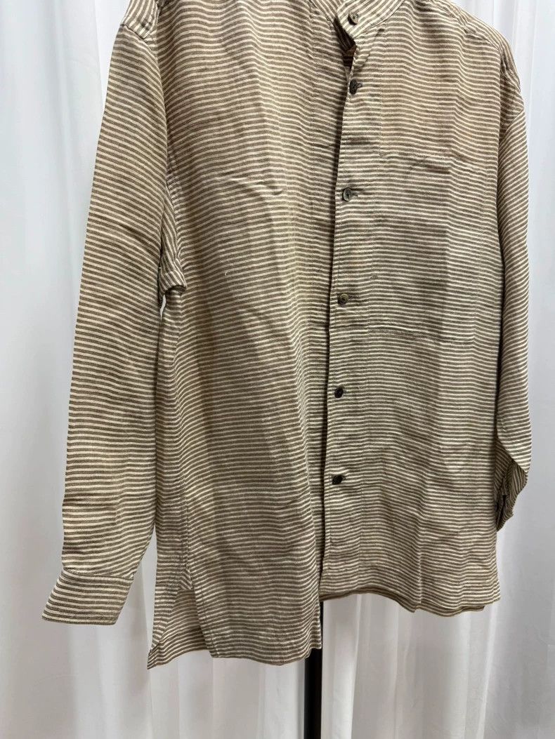 Issey Miyake Issey Miyake Striped Linen Shirt with Wooden Buttons- DMC Size US M / EU 48-50 / 2 - 4 Thumbnail