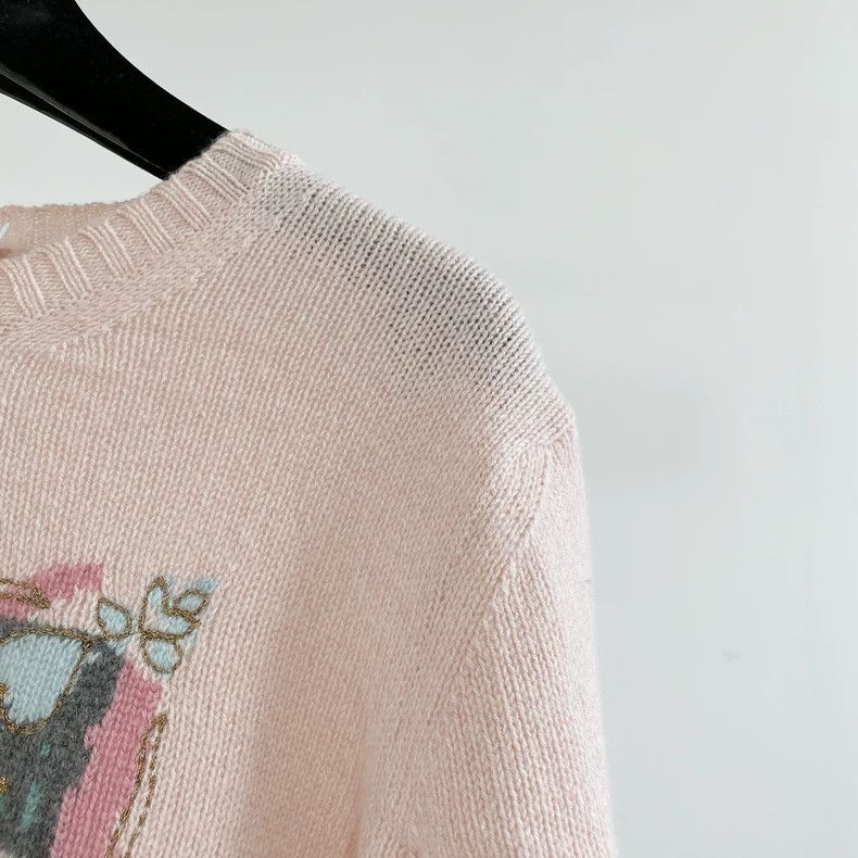 Dior Christian Dior Pink Embroidered Knit Top M- DMC Size US M / EU 48-50 / 2 - 3 Thumbnail