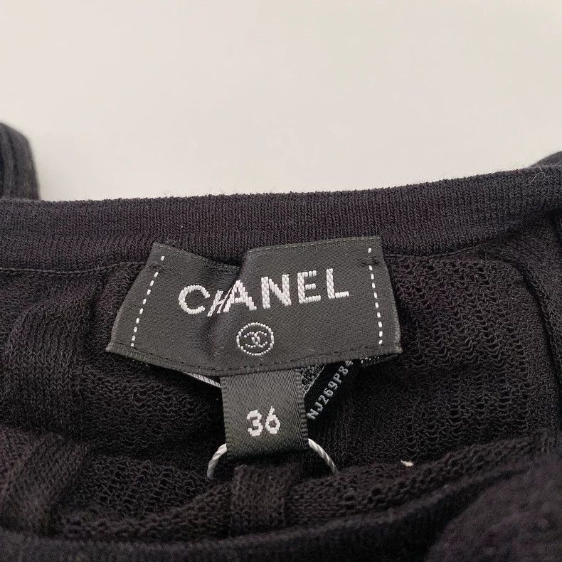 Chanel Chanel Black Off-Shoulder Top with Ruffles- DMC Size US S / EU 44-46 / 1 - 5 Thumbnail