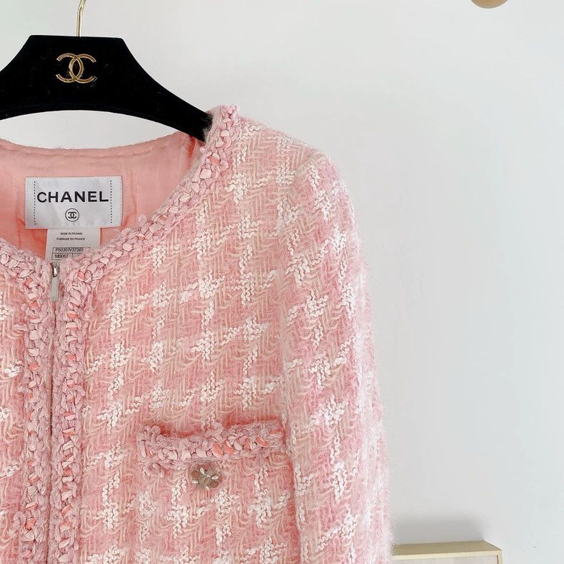 Chanel Chanel Pink Woven Jacket with Missing Buttons- DMC Size US M / EU 48-50 / 2 - 4 Thumbnail
