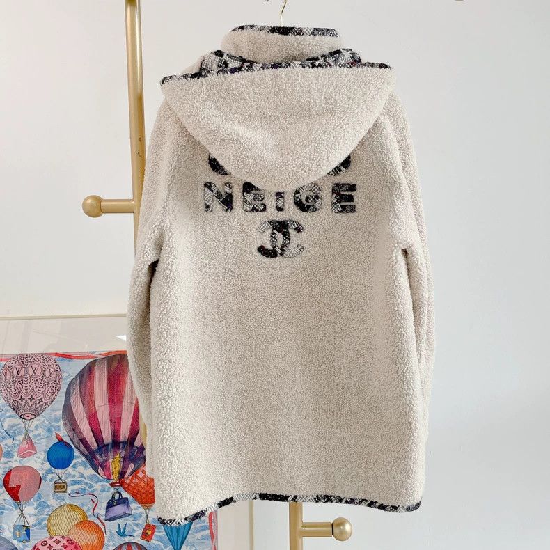 Chanel CHANEL Oversized Shearling Logo Jacket with Hood- DMC Size US XS / EU 42 / 0 - 2 Thumbnail