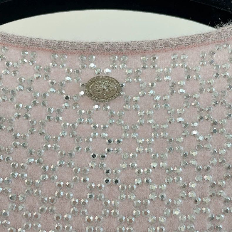 Chanel Pink Rhinestone Chanel Dress- DMC Size US 36 / EU 52 - 5 Thumbnail