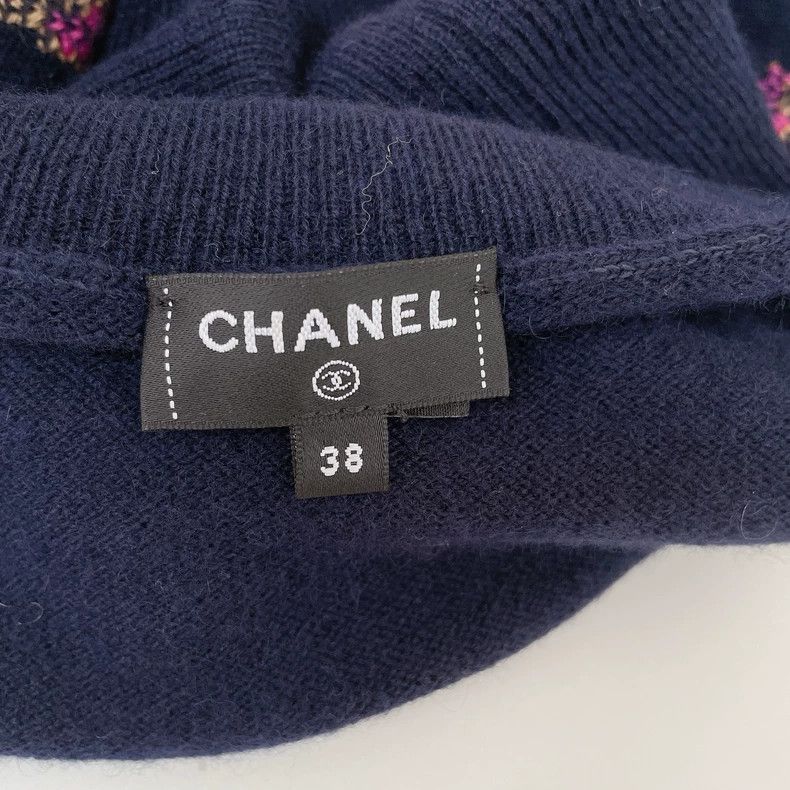 Chanel CHANEL Blue Turtleneck Knit Top with Embellishment- DMC Size US M / EU 48-50 / 2 - 6 Thumbnail