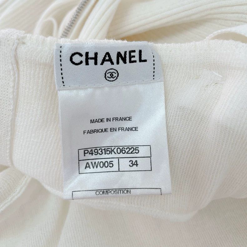 Chanel CHANEL White Knit Strap Dress with Stains- DMC Size US 34 / EU 50 - 5 Thumbnail