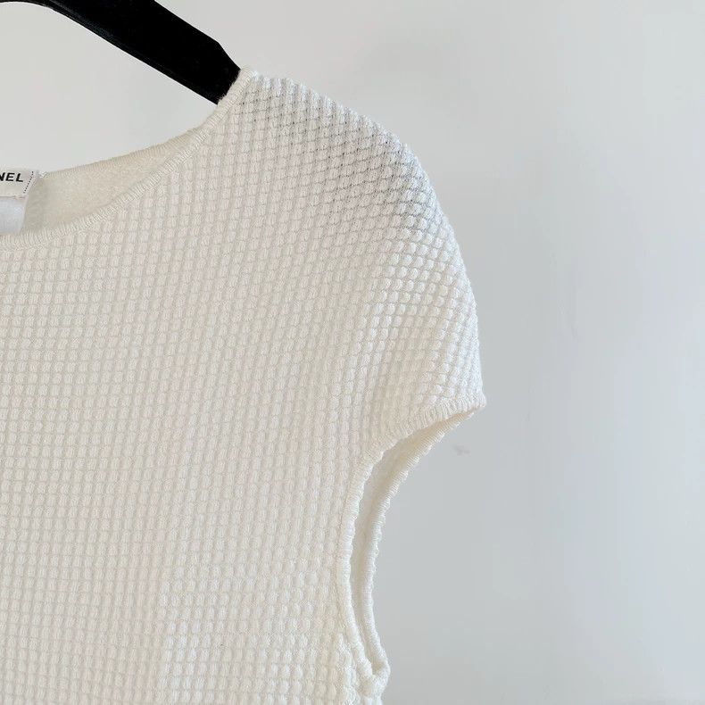 Chanel Irregular Lace Hem Sleeveless Knit Top- DMC Size US XS / EU 42 / 0 - 4 Thumbnail