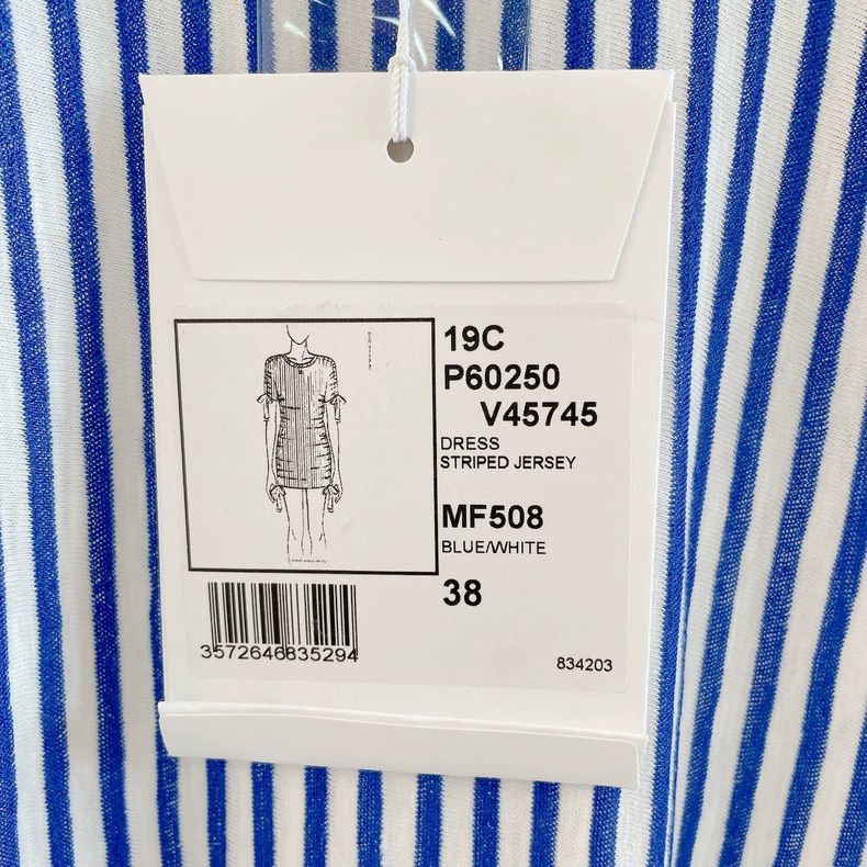 Chanel CHANEL Blue and White Striped Knit Dress- DMC Size US 38 / EU 54 - 8 Thumbnail