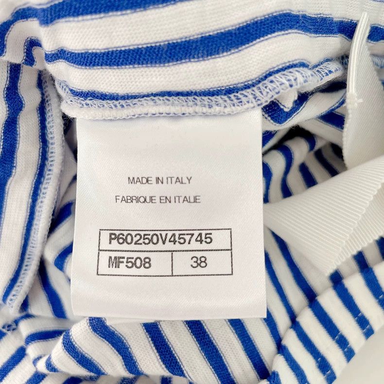 Chanel CHANEL Blue and White Striped Knit Dress- DMC Size US 38 / EU 54 - 6 Thumbnail