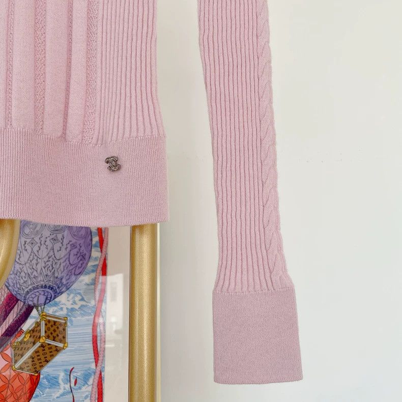 Chanel Chanel Pink Knitted Long Sleeve Top- DMC Size US S / EU 44-46 / 1 - 4 Thumbnail