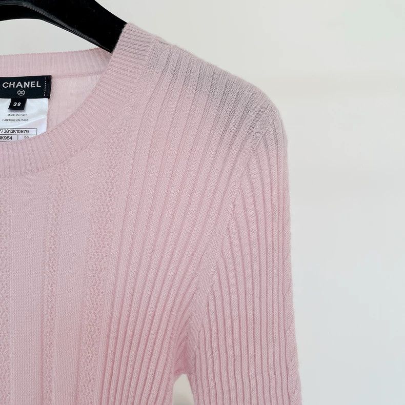 Chanel Chanel Pink Knitted Long Sleeve Top- DMC Size US S / EU 44-46 / 1 - 3 Thumbnail