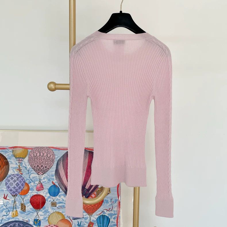 Chanel Chanel Pink Knitted Long Sleeve Top- DMC Size US S / EU 44-46 / 1 - 2 Thumbnail