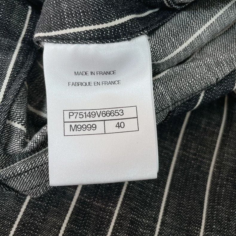 Chanel Chanel Gray Striped Wide Leg Trousers- DMC Size US 31 - 6 Thumbnail