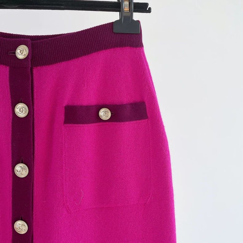 Chanel Chanel Purple Knit Pencil Skirt 20A- DMC Size US 34 / EU 50 - 3 Thumbnail