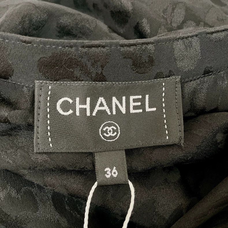 Chanel Chanel Black Leopard Print Silk Long Sleeve Shirt- DMC Size US S / EU 44-46 / 1 - 6 Thumbnail