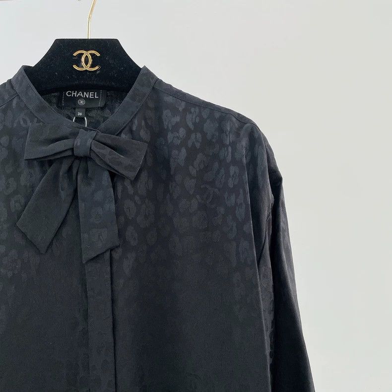 Chanel Chanel Black Leopard Print Silk Long Sleeve Shirt- DMC Size US S / EU 44-46 / 1 - 3 Thumbnail