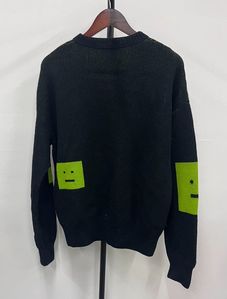 Acne Studios Black Knit Sweater with Green Design- DMC Size US M / EU 48-50 / 2 - 2 Thumbnail